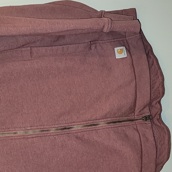 Carhartt kids Large 12/14 zip up light burgandy hoodie with pockets LOT F - Picture 3 of 10